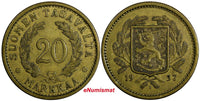 Finland Aluminum-Bronze 1937 20 Markkaa 31mm Mintage-510,000 KM# 32 (18 722)