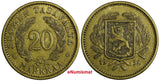 Finland Aluminum-Bronze 1938 20 Markkaa 31mm Mintage-360,000 KM# 32 (18 723)