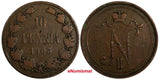 Finland Nicholas II Copper 1905 10 Penniä Mintage-500,000 KM# 14 (18 738)