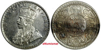 India-British George V Silver 1919 (B) 1 Rupee aUNC Mint Luster KM# 524 (18 820)