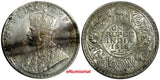 India-British George V Silver 1918 (B) 1 Rupee aUNC Mint Luster KM# 524 (18 823)