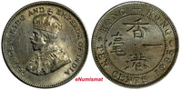 Hong Kong, Prc George V Silver 1935 10 Cents Toned KM# 19 (18 830)
