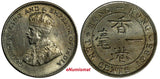 Hong Kong, Prc George V Silver 1935 10 Cents Toned KM# 19 (18 830)