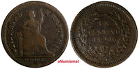 Mexico Copper 1863 SLP 1 Centavo San Luis Potosi Mint SCARCE KM#390.1 (18 833)