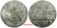 Turkey Ottoman Abdul Hamid I Silver AH1187//16 1788 Piastre XF KM# 398 (857)