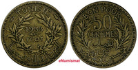 Tunisia Chambers of Commerce 1352//1933 50 Centimes KEY DATE KM# 246 (18 915)