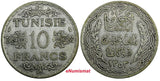 Tunisia Silver 1353 (1935) 10 Francs Paris Mint VF KM# 262 (18 981)