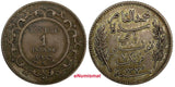 Tunisia Muhammad V Silver AH1330 (1912) A 1 Franc ch.XF Toned  KM# 238 (18 989)