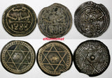 Morocco Sidi Mohammed IV LOT OF 3 COINS AH1288(1871) 4 Fulus Marrakesh C166.2(8)