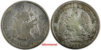 MEXICO Silver 1883/2 ZS S 25 Centavos Zacatecas SCARCE OVERDATE KM#406.9 (082)