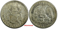 MEXICO Silver 1884 ZS S 25 Centavos Zacatecas Mint SCARCE KM#406.9 (107)