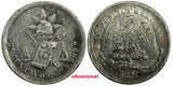 MEXICO Silver 1887 Go R 25 Centavos Guanajuato Mint-312,000 KM#406.5 (19 126)