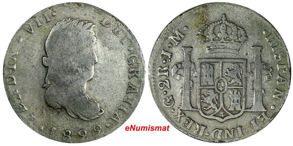 MEXICO War Of Independence GUANAJUATO 1822 Go JM 2 Reales RARE KM# 93.3 (19 152)