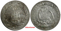 Mexico SECOND REPUBLIC Silver 1870 Ca 10 Centavos Mint-17,000 RARE KM# 401.1 (3)