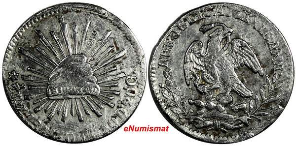 Mexico FIRST REPUBLIC Silver 1844 Zs OM 1/2 Real Zacatecas Mint KM# 370.11 (163)