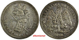 MEXICO Silver 1890 Pi R 25 Centavos San Luis Potosi Mint -64,000 KM#406.8 (183)