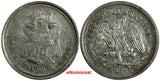 MEXICO Silver 1882 Mo M 25 Centavos Mexico Mint-212,000 SCARCE KM#406.7 (19 189)