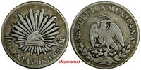 Mexico SECOND REPUBLIC Silver 1868 Mo 10 Centavos 3 YEARS TYPE KM# 402 (19 192)