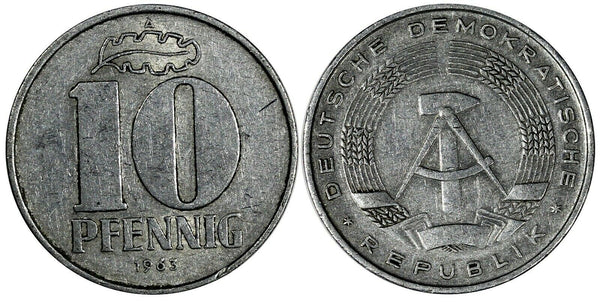 Germany-Democratic Republic Aluminum 1963 A 10 Pfennig KEY DATE KM# 10 (19 213)