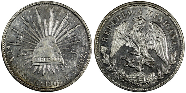 Mexico SECOND REPUBLIC Silver 1903 CN FV Peso SCARCE DATE KM# 409 (19 238)