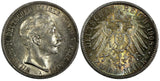 German States PRUSSIA Wilhelm II Silver 1908 A 2 Mark aUNC/UNC KM# 522 (45)