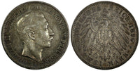 German States PRUSSIA Wilhelm II Silver 1896 A 2 Mark Toned KM# 522 (46)