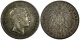 German States PRUSSIA Wilhelm II Silver 1896 A 2 Mark Toned KM# 522 (46)
