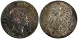 German States PRUSSIA Wilhelm II Silver 1898 A 5 Mark Toned KM# 523 (47)