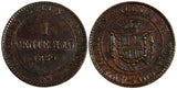 Italian States TUSCANY 1859 1 Centesimo Provisional Government ch.XF C# 81 (275)