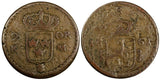 Sweden Carl XI Copper 1661 2 Ore Kopparmynt 41.78 mm 1st Year Type KM#234.1(282)