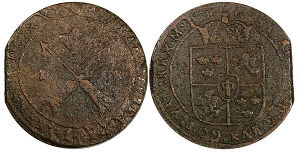 Sweden Gustav II Adolf Copper 1630 1 Ore " SATER" 41mm KM# 115 (19 285)