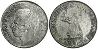 Romania Mihai I Silver 1941 500 Lei aUNC Bessarabia Reunion 37 mm KM# 60 (338)