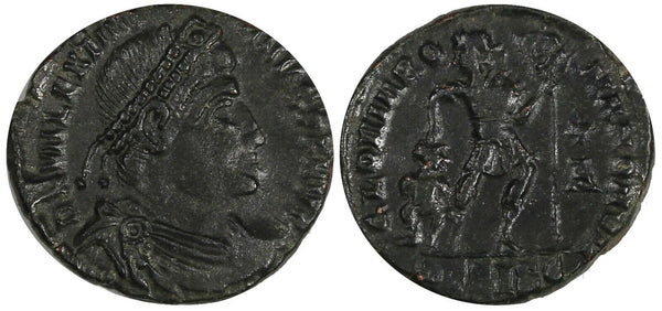 WESTERN ROMAN Valentinian I AD 364-375 AE3 Nummus / CHRISTIAN Chi-Rho (19 453)