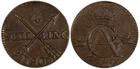 SWEDEN Copper King Gustav IV Adolf 1808 1/4 Skilling ch.XF KM# 564 (19 460)