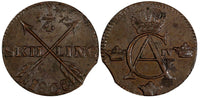SWEDEN Copper King Gustav IV Adolf 1808 1/4 Skilling ch.XF KM# 564 (19 461)