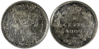 Canada Victoria Silver 1886 5 Cents Small "6" VF  KM# 2 (19 481)