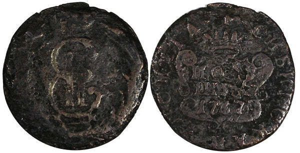 Russia Siberia Catherine II Copper 1767 Polushka Early Date  SCARCE C# 1(19 525)