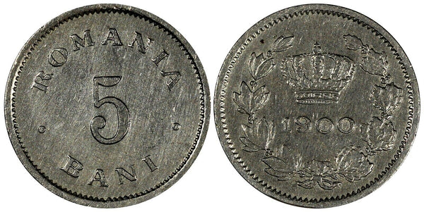 Romania Carol I 1900 5 Bani 1 Year Type XF Condition KM# 28 (19 557)