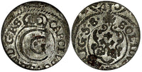 Riga CARL X of Sweden Silver 1658 Solidus,Schilling SCARCE KM# 50 (19 561)