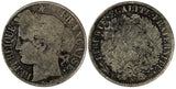 France Silver 1872 K 1 Franc	Bordeaux Mint SCARCE KM# 822.2 (19 607)