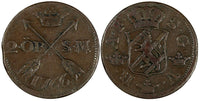 SWEDEN Adolf Frederick Copper 1766 SM 2 Ore  KM# 461 (19 614)