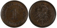 Germany - Empire Wilhelm I Copper 1887 A 1 Pfennig XF  KM# 1 (19 652)