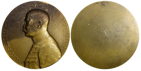 AUSTRIA Bronze 1916-1917 Medal FIELD MARSHALL IGNAZ TROLLMANN 65mm 106 g. (774)