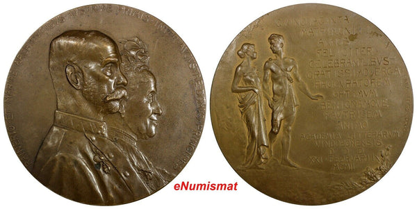 AUSTRIA 1902 Medal Golden Wedding Archduke Rainer & Maria Karolina 60mm H-449