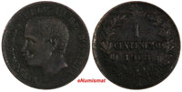 Italy Vittorio Emanuele III Bronze 1908 R 1 Centesimo LAST DATE KM# 35 (19 802)