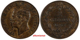 Italy Vittorio Emanuele II Copper 1867 M 2 Centesimi  Milano ch.XF KM# 2.1 (807)