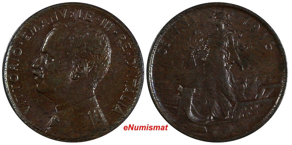 Italy Vittorio Emanuele III Bronze 1915 R 1 Centesimo  KM# 40 (19 809)
