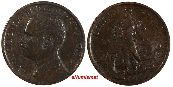 Italy Vittorio Emanuele III Bronze 1910 R 1 Centesimo BETTER DATE KM# 40 (814)