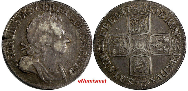 Great Britain George I Silver 1720 1 Shilling VF Toned KM# 539.1 S-3645 (831)