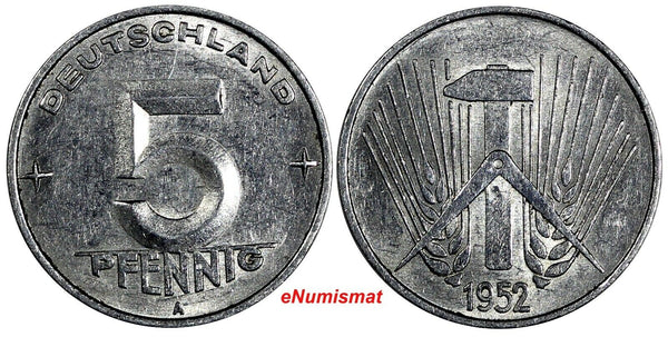 Germany - Democratic Republic (DDR) 1952 A 5 Pfennig KM# 6 (19 858)